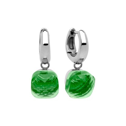 Серьги Qudo Firenze peridot 300159 G/S цвет серебряный, зеленый