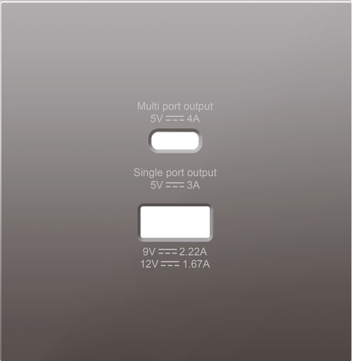 Накладка для розеток USB A+C, сталь, серия R98
