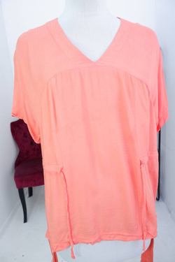 Блузка VASAVIS из вискозы в коралловом оттенке 44 размер
