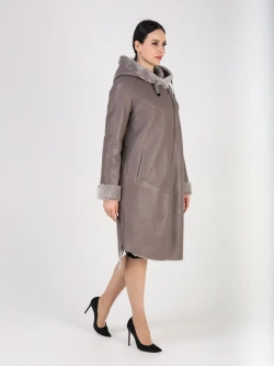 Дубленка зима натуральная удлиненная с капюшоном