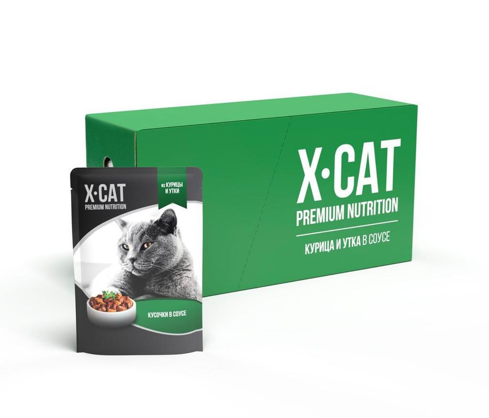 Консервы для кошек X-CAT курица и утка 85 г