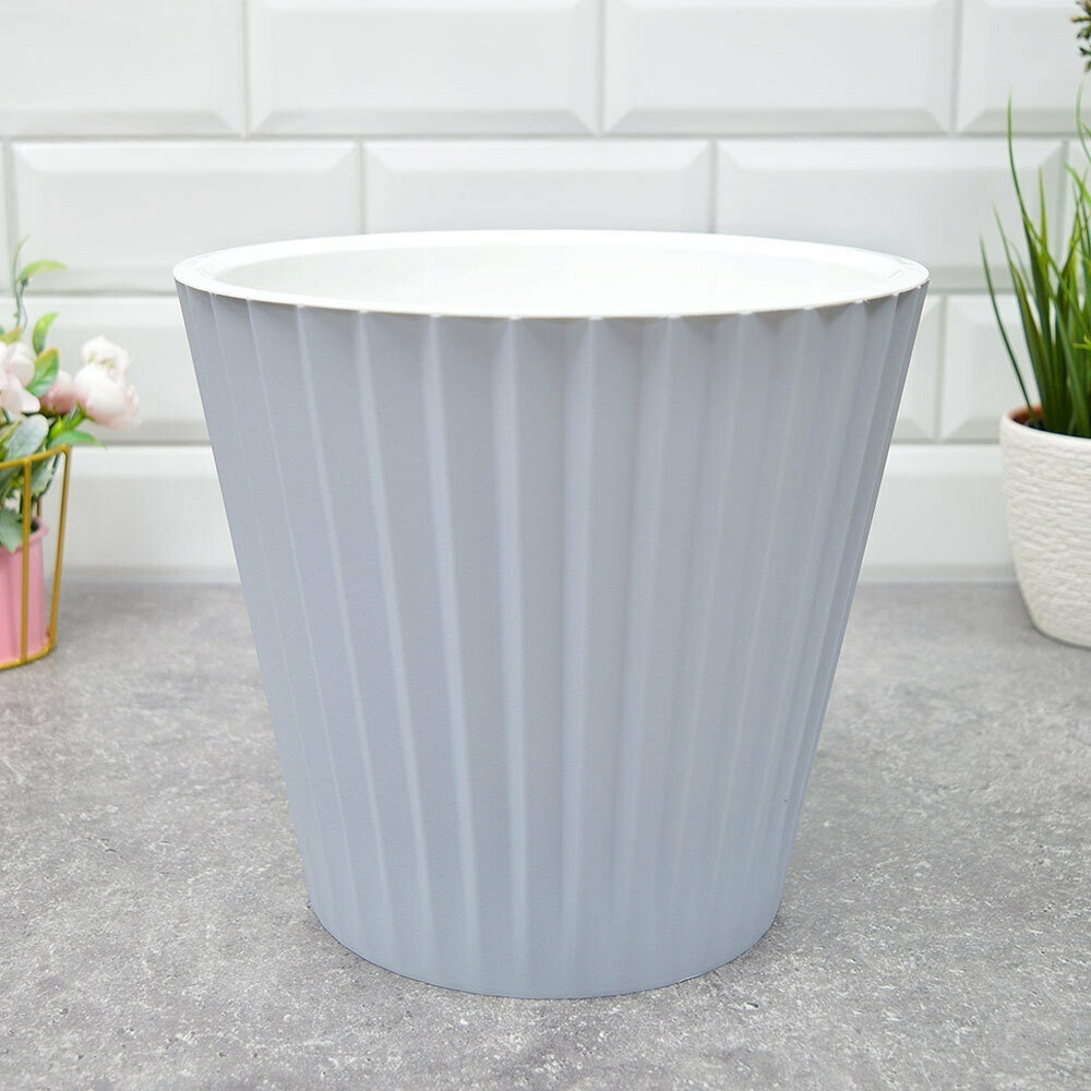 Горшок цветочный Sand 5,8л d230мм c дренажной вставкой, утренний туман