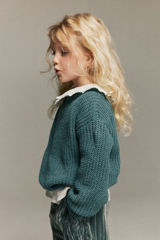 H&M Трикотажный свитер крупной вязки, зеленый