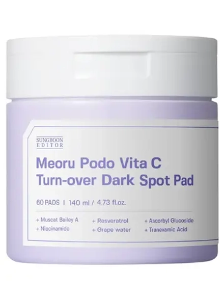 Sungboon Editor Отшелушивающие пэды с витамином С против пигментации Meoru Podo Vita C Turn-over Dark Spot Pad 60 шт