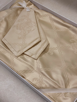 Скатерть 170х280 и 12 салфеток Gamba 9818 Begie бежевая