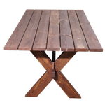 Стол обеденный садовый Осло, деревянный из массива сосны, 210х103 см, венге