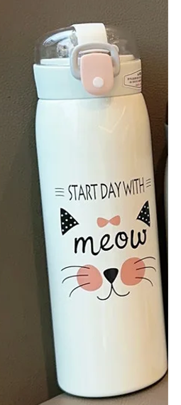 Termos Start day with, Ağ  (H-BW-1241) 500ml