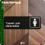 Табличка Туалет для мальчиков, 30х10 см, для офиса, кафе, магазина, паркинга, серия COSMO, Айдентика Технолоджи