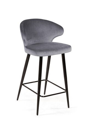 Стул полубарный Richard, бархат серый 27