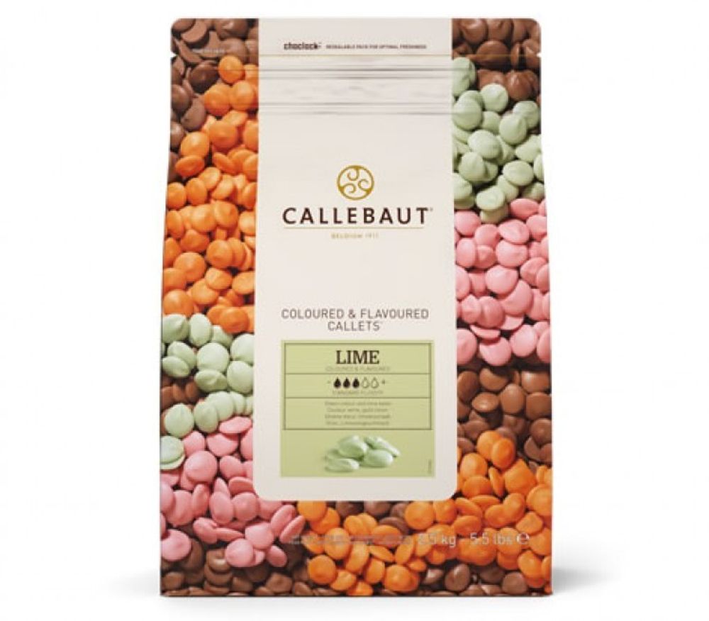 Шоколад со вкусом лайма зеленый Callebaut