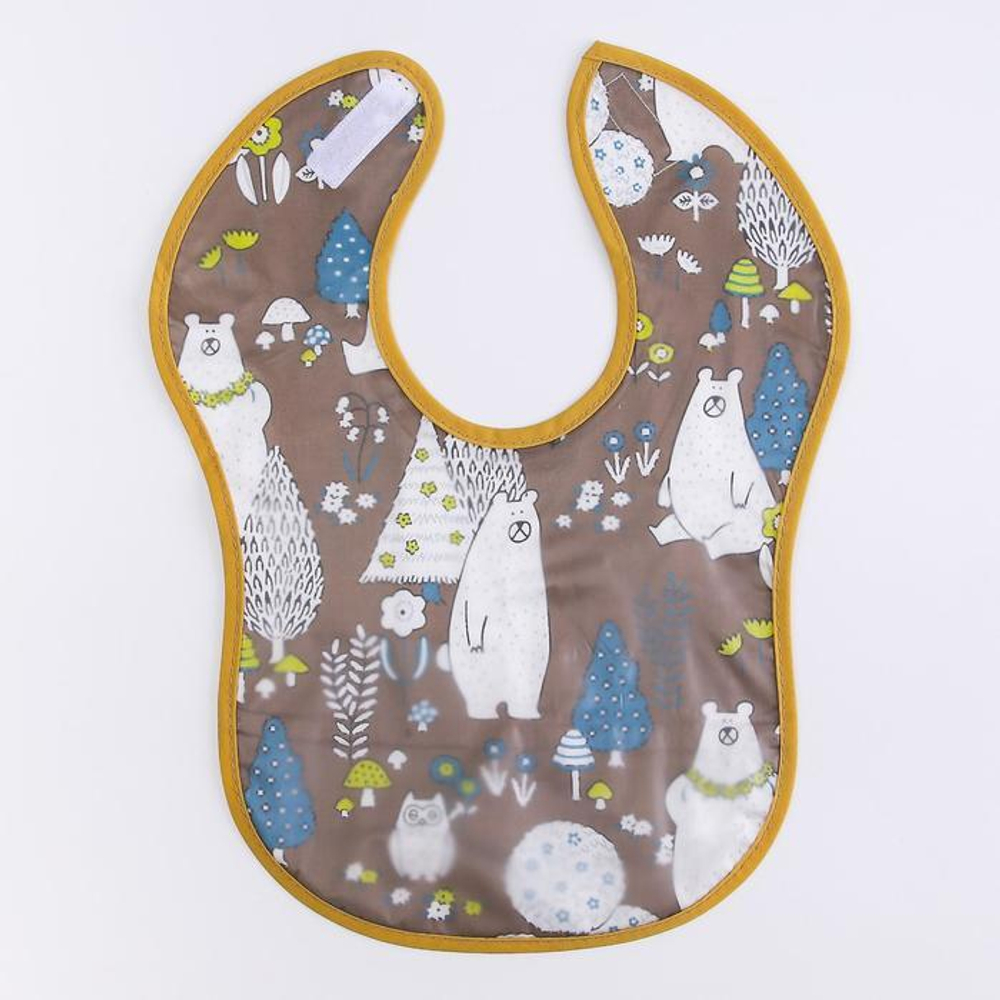 5545681 Нагрудник детский, непромокаемый с карманом «Медведи» на липучке