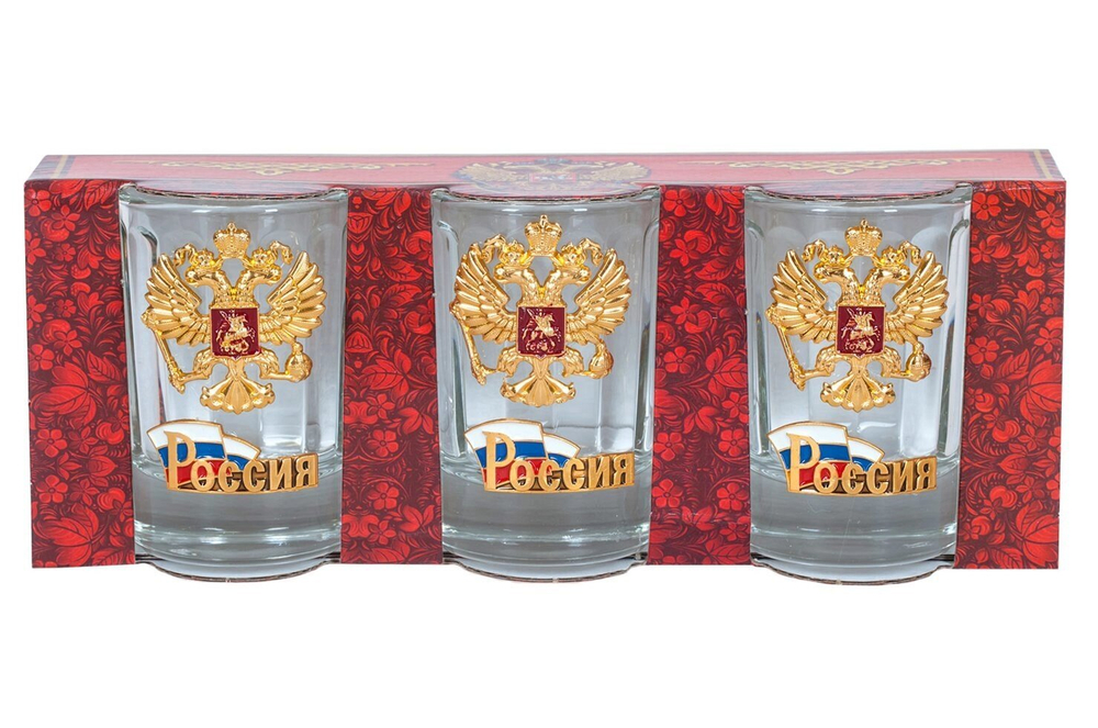 Стопки с гербом России