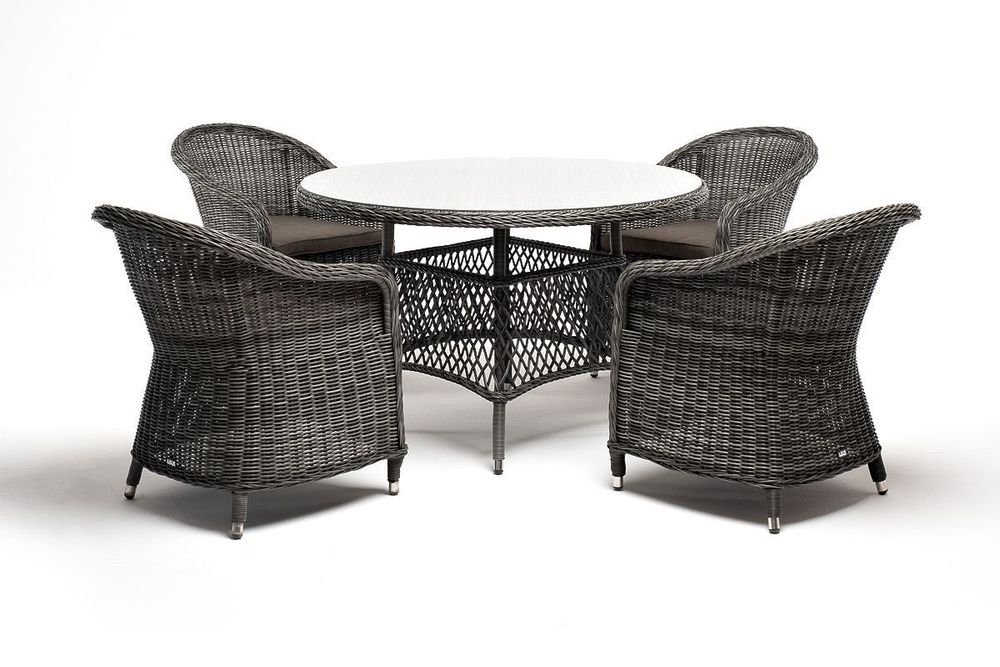 "Равенна" обеденная группа плетеная, цвет графит