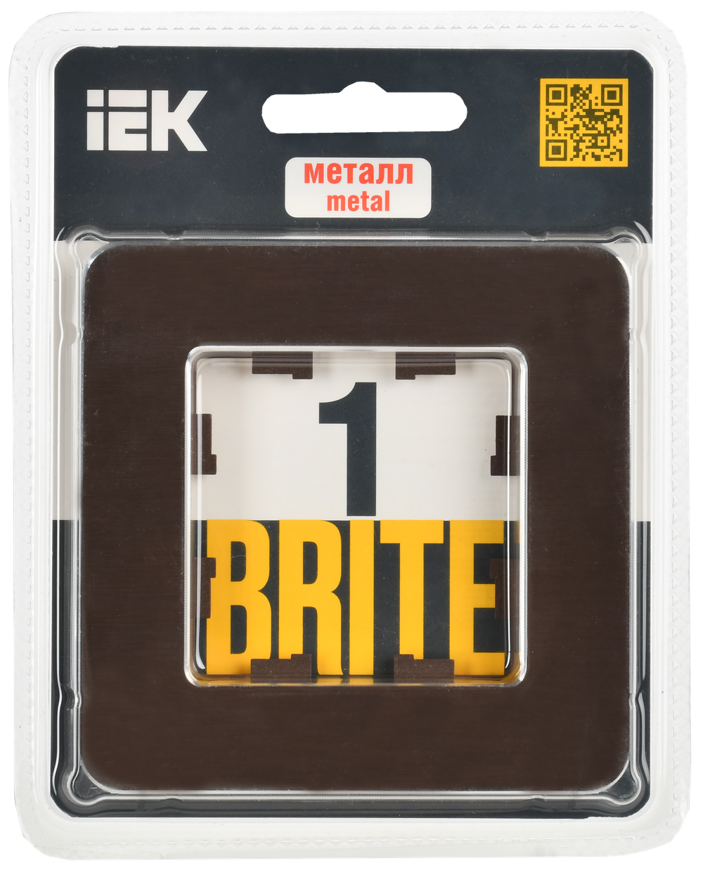 BRITE Рамка 1-местная РУ-1-1-Бр металл коричневый RE AL IEK
