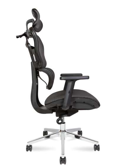 Кресло офисное Норден / Эрго М / Ergo M / черный пластик / черная сетка / черная сетка