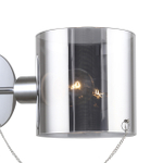 Настенный светильник 1х40Вт E14, металл/стекло, хром/дымчатый плафон