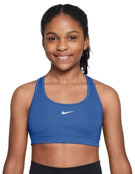 Теннисный бюстгальтер детский Nike Girls Swoosh Sports - comet blue/white