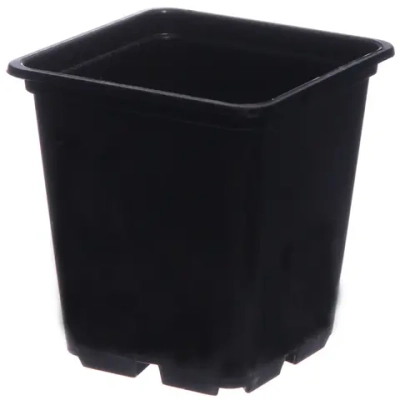 Горшок для рассады пластиковый 0,5л, 9*9*10 см черный