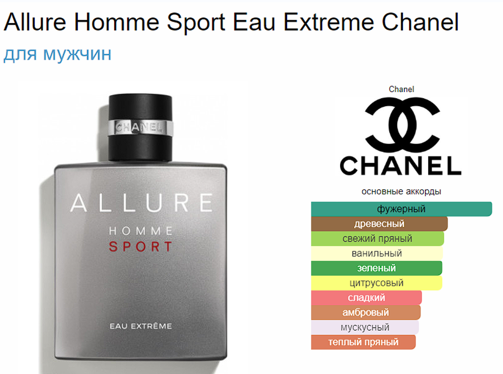 Chanel Allure Homme Sport Eau Extreme 100 ml (duty free парфюмерия)