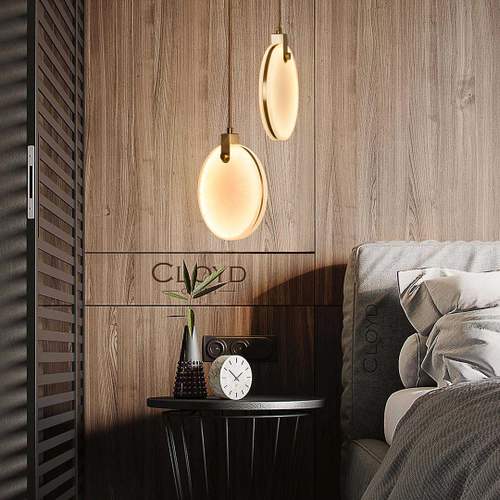 Подвесной светильник Cloyd BOSFOR-A P1 / Ø20 см - алебастр - латунь (арт.11163)