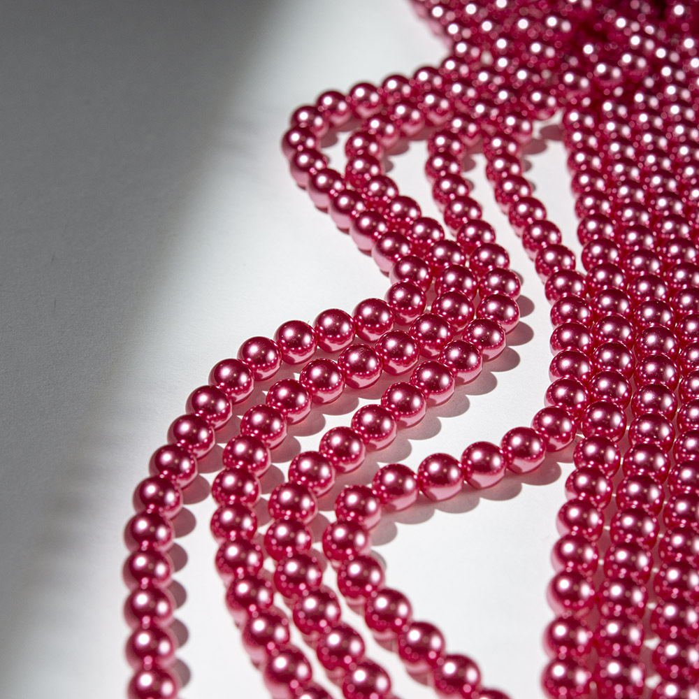Хрустальный жемчуг, оттенок "Metalic Pink", шар 8мм, улучшенное покрытие