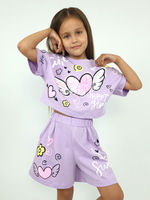 02-121-3 Комплект для девочки (фуфайка+ шорты)