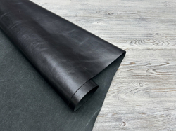 Кожа из италии Жаброн цв. Черный / Jabron Light Nero, толщ. 1,3-1,5 мм