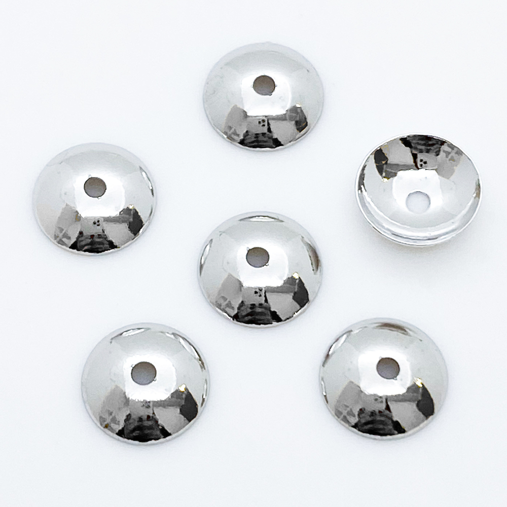 Шапочка, цвет серебро, размер 8 мм, цена за 10 шт