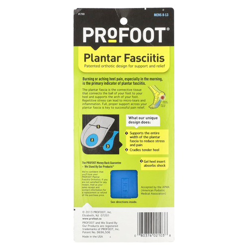 Profoot, подошвенный фасциит, для мужчин 8–13 лет, 1 пара