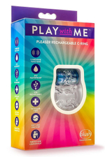 Синее эрекционное виброкольцо Pleaser Rechargeable C-Ring (Цвет: синий)