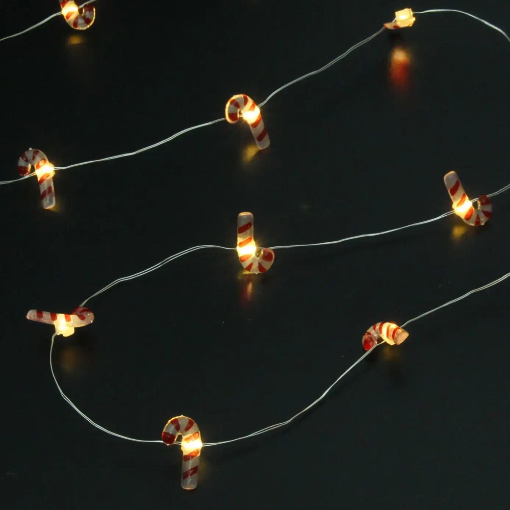 Гирлянда для дома «Карамелька» (3*1,9см) на батарейках 2,0 м 20 ламп LED, 1 реж., IP-20, Теплый белый (батарейки CR2032)