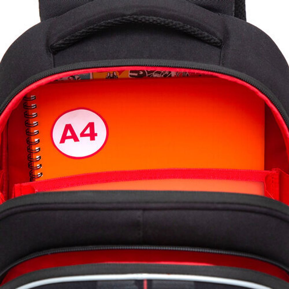 Ранец GRIZZLY анатомическая спинка, c бейджем, для мальчиков, "MOTO RACER", 36х28х20 см, RAz-287-10/1