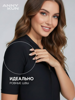 Купальник слитный с шортами черный