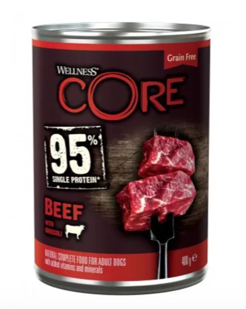CORE 95 консервы для взрослых собак говядина с брокколи 400г CORE 95 консервы для взрослых собак говядина с брокколи 400г