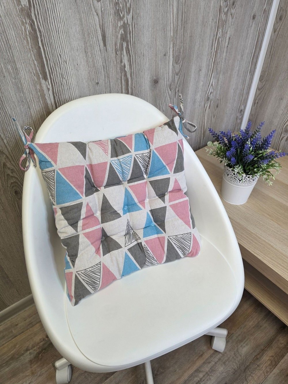 Подушка на стул квадратная 45*45см треугольники (Т40-447К)