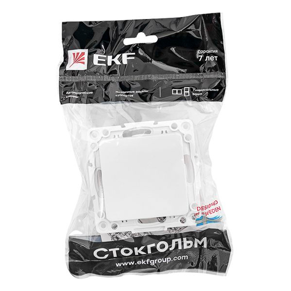 Стокгольм Механизм Выключателя 1-кл. 10А винтовые клеммы белый EKF PROxima