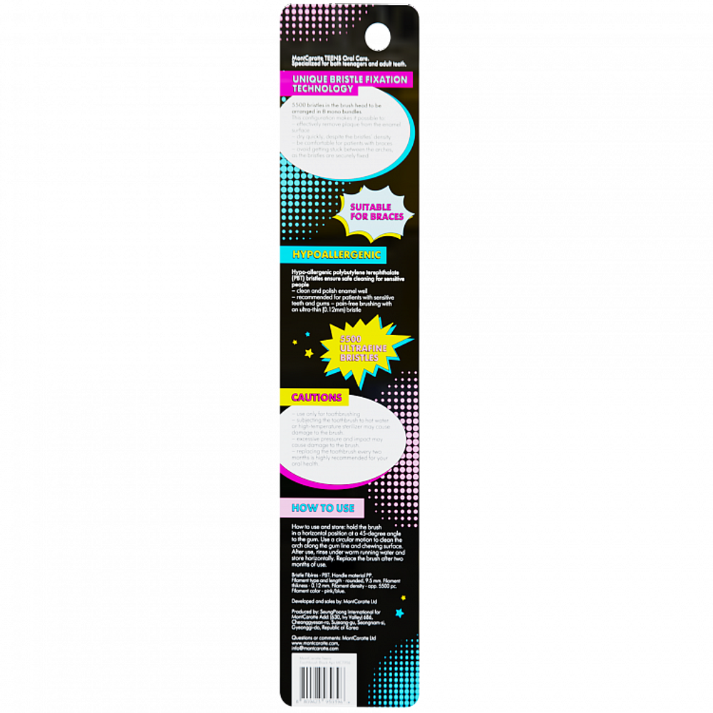 Montcarotte Teens dental toothbrush black Зубная щетка 7+ черный