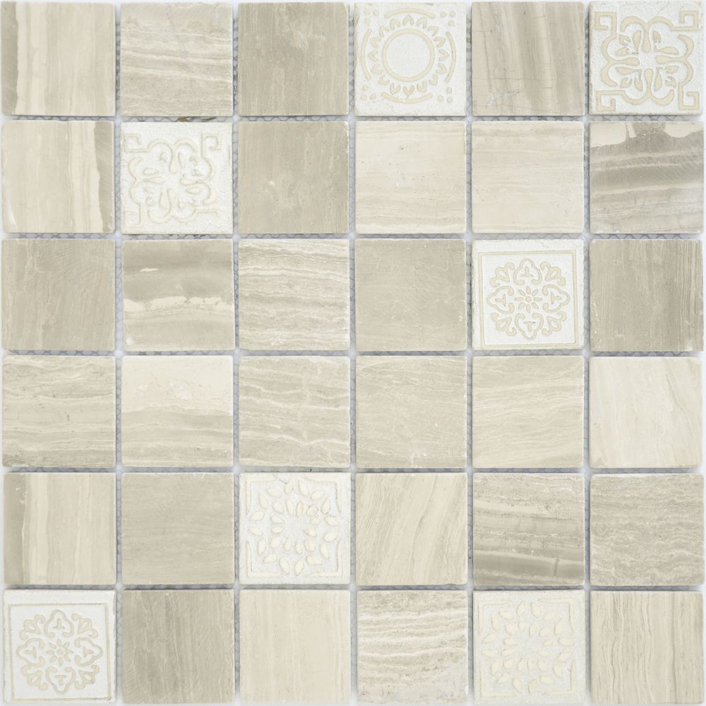 Мозаика Art Travertino Silver MAT 48x48x8