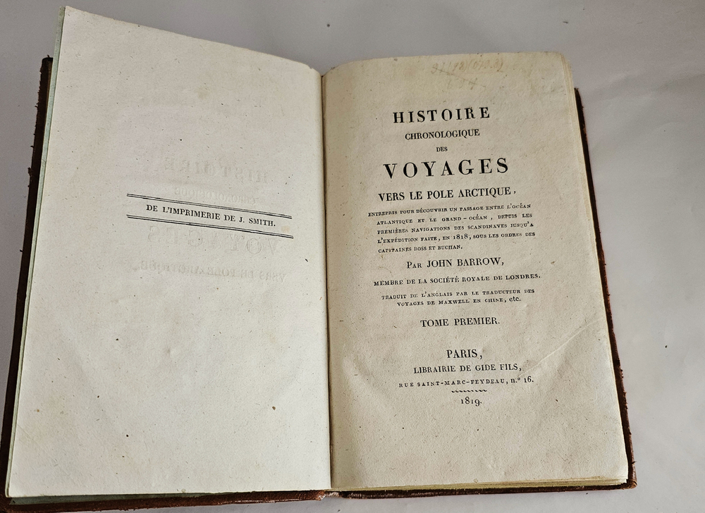 "Histoire chronologique des voyages vers le Pole Arctique… (Хронологическая история путешествий в полярную Арктику…).". 1819г.