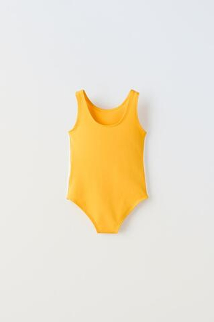 ZARA БОДИ С КОНТРАСТНЫМИ ПОЛОСАМИ, ЖЕЛТЫЙ