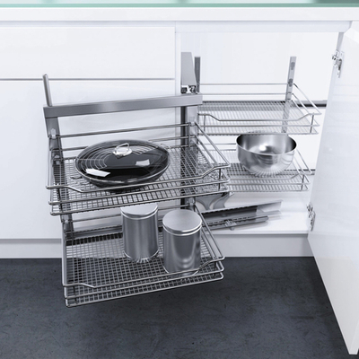 Vauth-Sagel Волшебный уголок SAPHIR, распашной фасад 400-450 мм, левый, хром