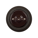 Выключатель 2-х клавишный, керамика, цвет коричневый B1-202-02