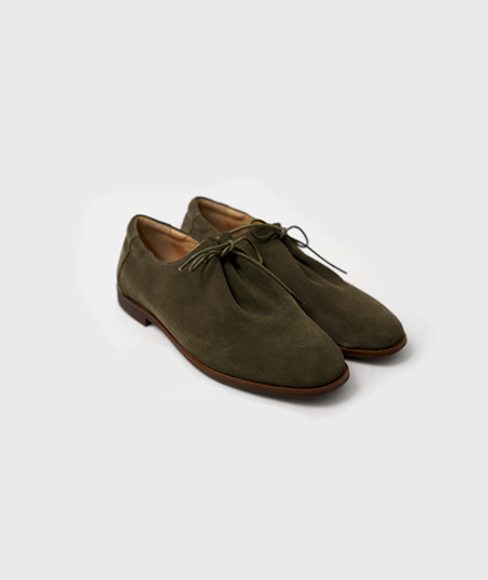 Ботинки мужские зеленые замша