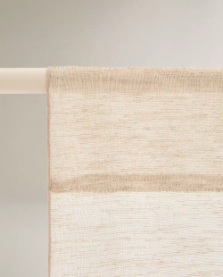 ZARA HOME ШТОРА ИЗ ПОЛУПРОЗРАЧНОЙ ТКАНИ, СВЕТЛО-БЕЖЕВЫЙ