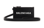 Balenciaga Grain Calfskin Card Holder, Coin Purse, Wallet Women"s Black