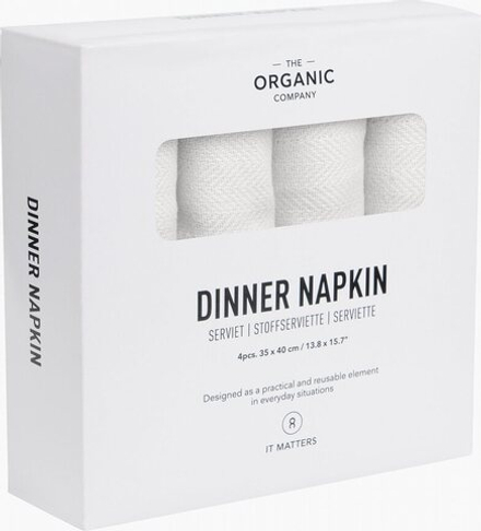 Набор тканевых салфеток The Organic Company Serwetki Dinner, 4 шт., хлопок, 40 35 см, белая