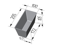 Форма для выпечки хлеба Л-10-3 (205х100х105 мм)