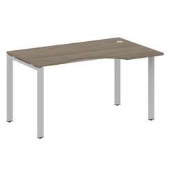 Metal System Стол криволинейный правый на П-образном м/к БП.СА-2 (R) Вяз Благородный/Металл Серый 14