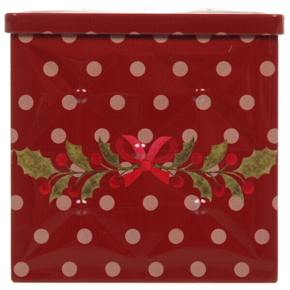 Банка жестяная 9*9*9см «Снеговики семейка»