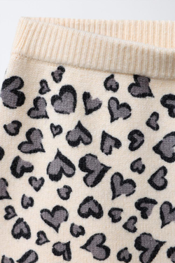 ZARA ТРИКОТАЖНАЯ ЮБКА С СЕРДЕЧКАМИ, ЭКРЮ МЕЛАНЖ